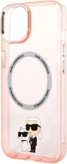 Ovitek za iPhone 14 Plus 6,7", MagSafe, rožnat — Karl Lagerfeld KLHMP14MHNKCIP