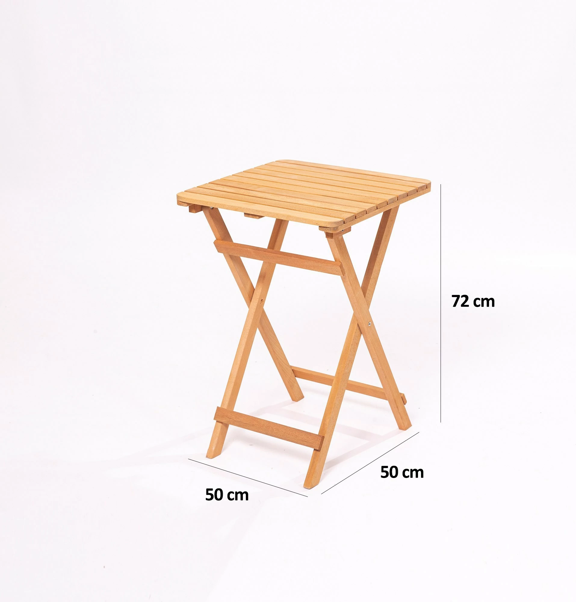 Komplet mize s stoli za teraso, 3-delni, jesen, naravno/krem, Hanah Home My001A