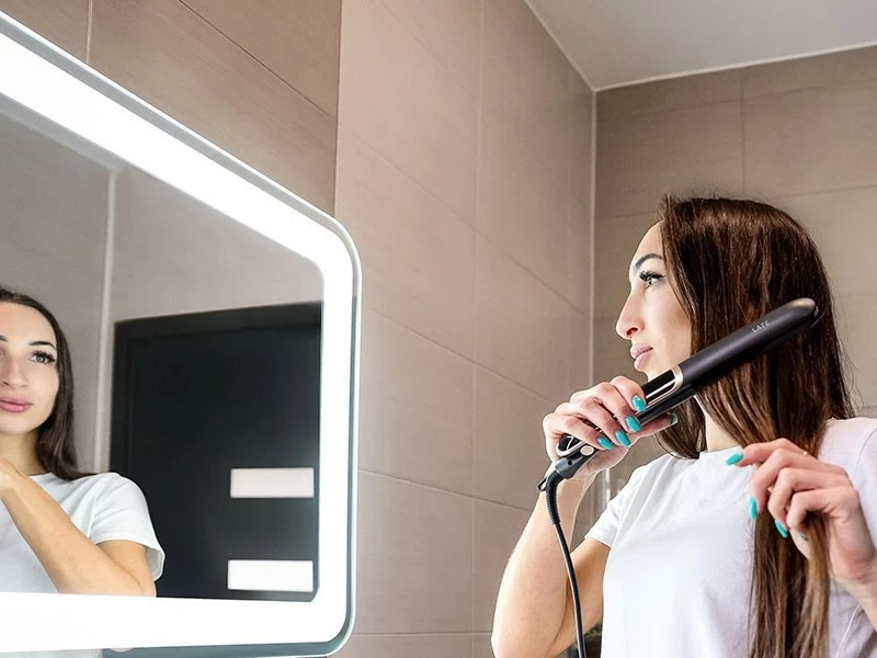 Ravnalo za lase Lafe Sleek & Shine, keramične plošče, 35 W, sivo