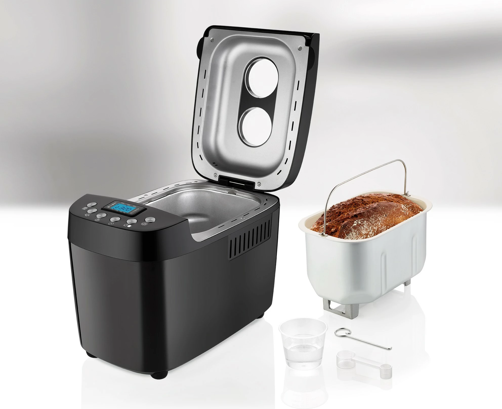 Pekač kruha UNOLD Backmeister Big, 1,5 kg, 15 programov, funkcija ogrevanja, okence za pogled, nadzor rženja, 850 W, črn