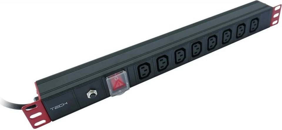 Shir za napajanje 19" 1U z 8 vtičnicami C13, 2 m kabel C14 za UPS, Techly 109559