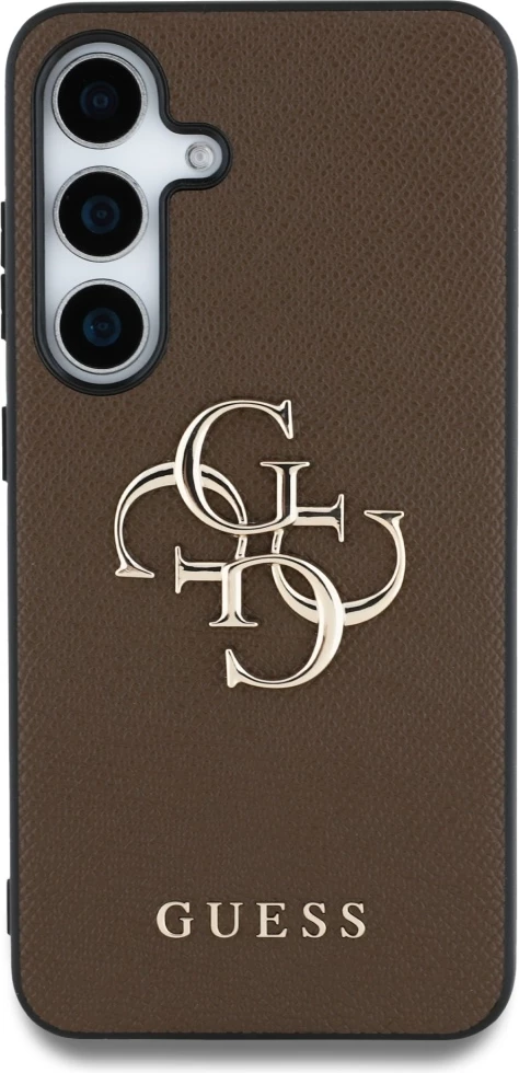 Zaščitni ovitek Guess Grained Big 4G Small Classic Logo za Samsung Galaxy S25 Plus, rjav