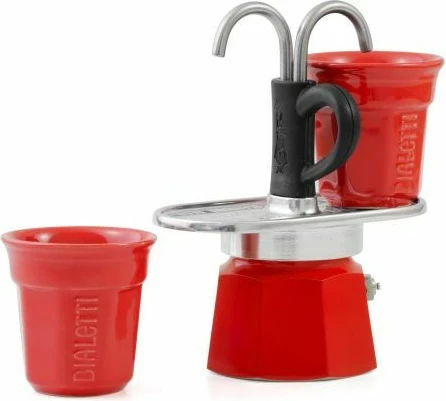Moka aparat Mini Express, 2 skodelici, aluminij, rdeč - Bialetti