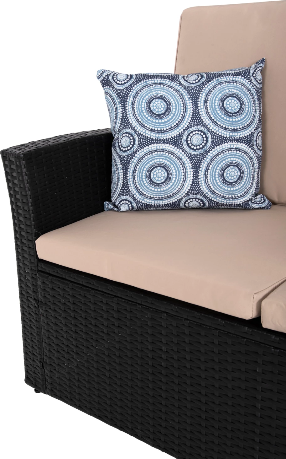 Zunanji salon 4-delni set THORE FH5978 sintetični ratan v antracit-bež blazinah