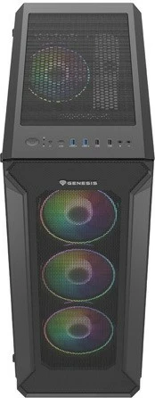 Računalniško ohišje Genesis Irid 505 V2 ARGB, Midi Tower, 4x ARGB ventilatorji, ATX/Micro ATX/Mini ITX, črno