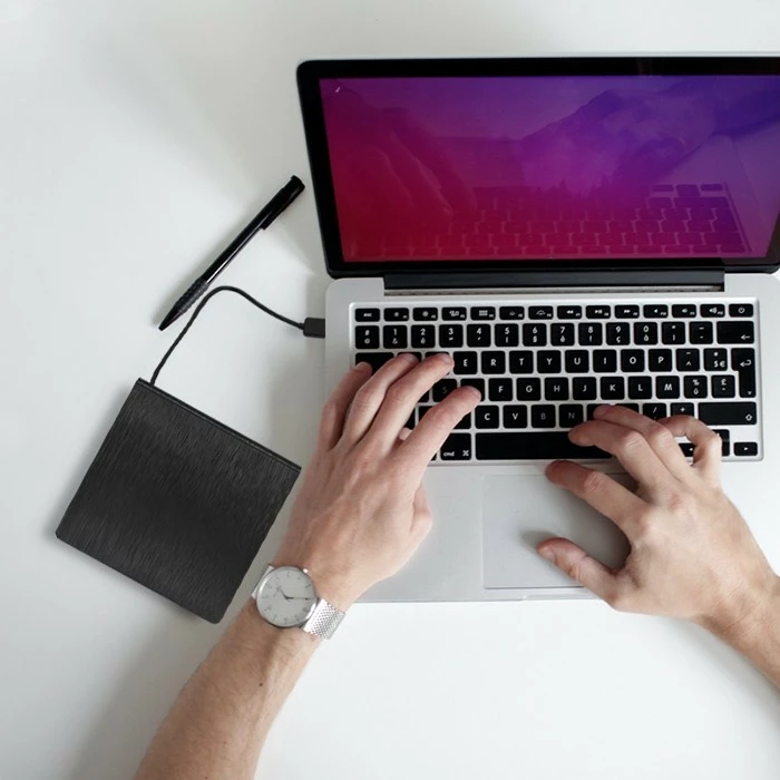 Zunanji DVD-RW, Qoltec 51857, USB 3.0, črn