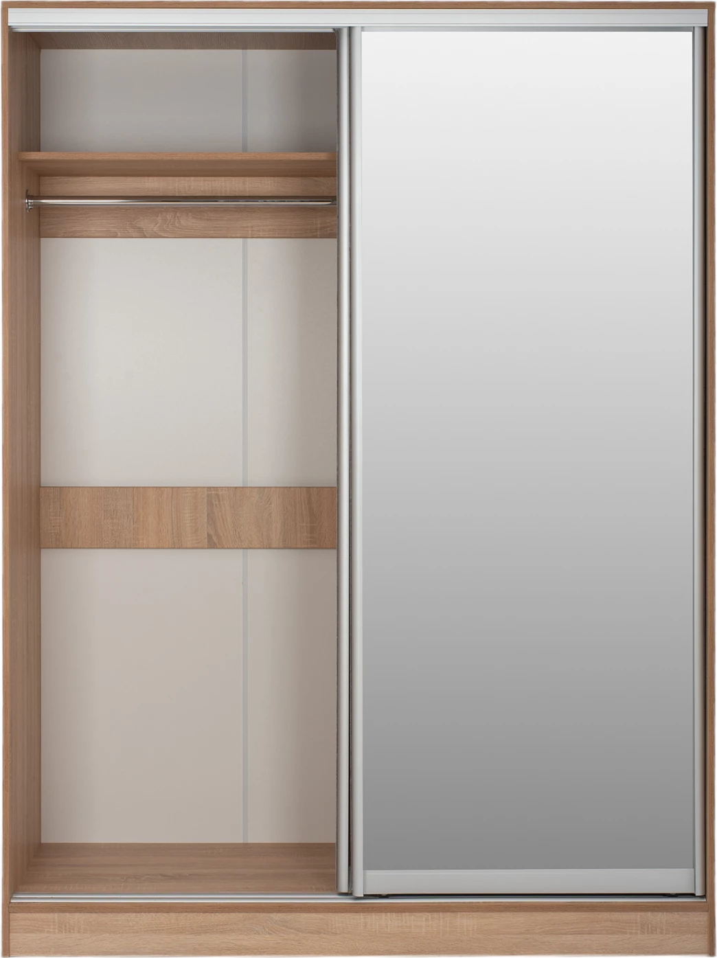 Garderobna omara 180x60x210 drsna vrata z ogledalom sonoma hrast FH2437