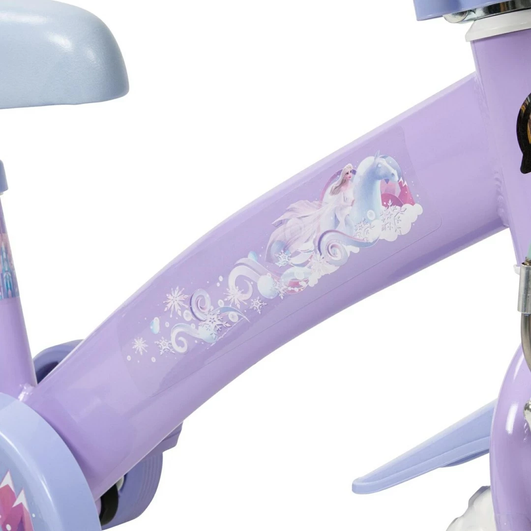 Otroško kolo Disney Frozen 12" HUFFY 22294W, belo/vijolično, s 4 pomožnimi kolesi