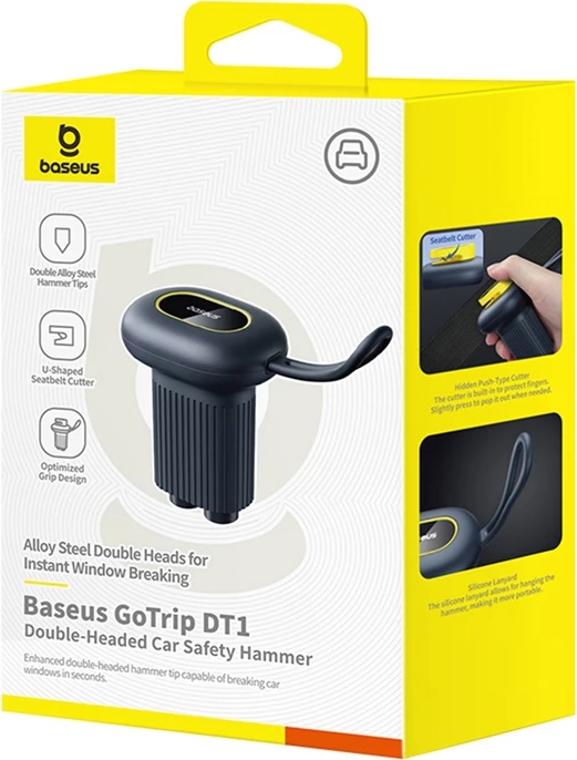 Varnostno kladivo za avto Baseus GoTrip DT1, črno