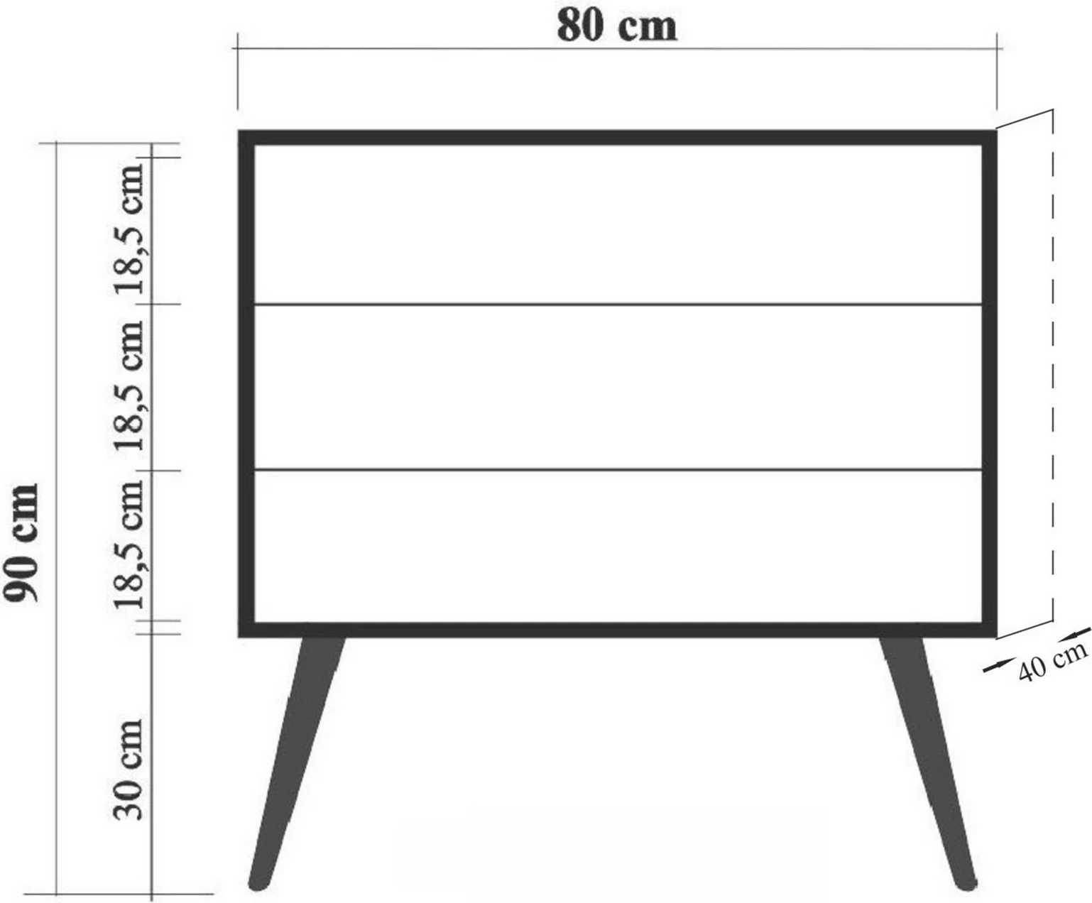 Komoda City Trio Marin, Skye Decor, večbarvna