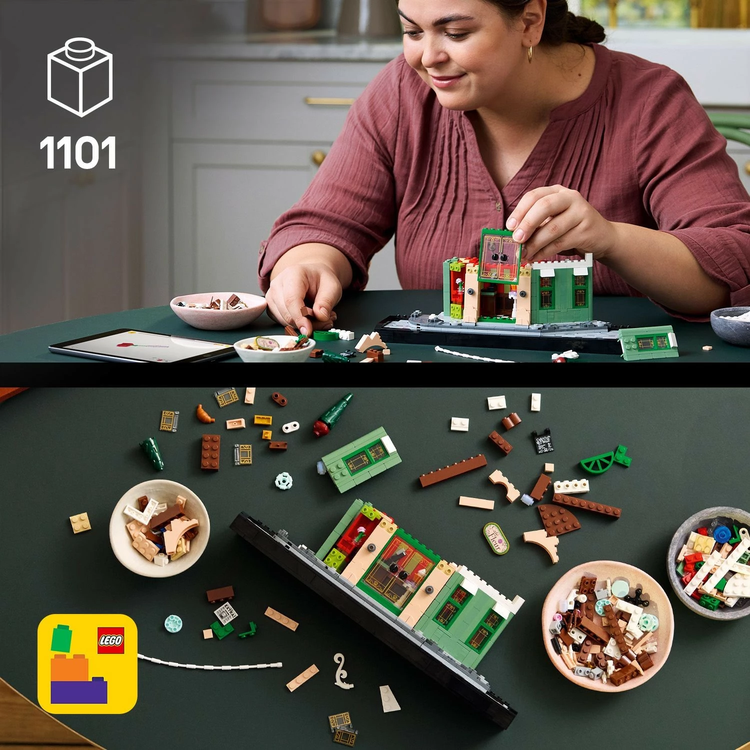 Model podrobne francoske kavarne LEGO French Café, 1101 kosov, plastika, večbarven