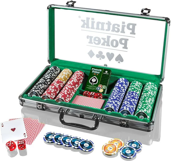 Set za poker, 300 čipov, aluminijast kovček, večbarven — Piatnik 90393