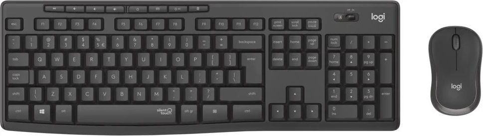 Miška in tipkovnica Logitech MK295, siva