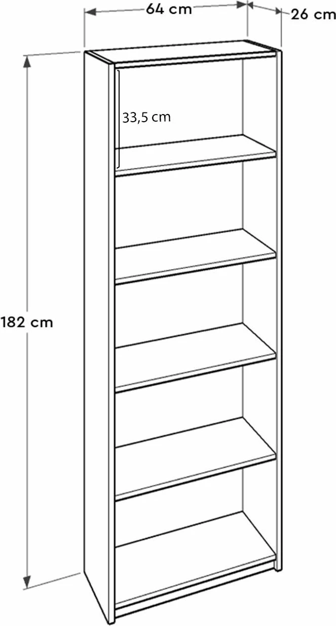 Polica za knjige Hanah Home, Ktp-350-Ss-1, barva sonoma