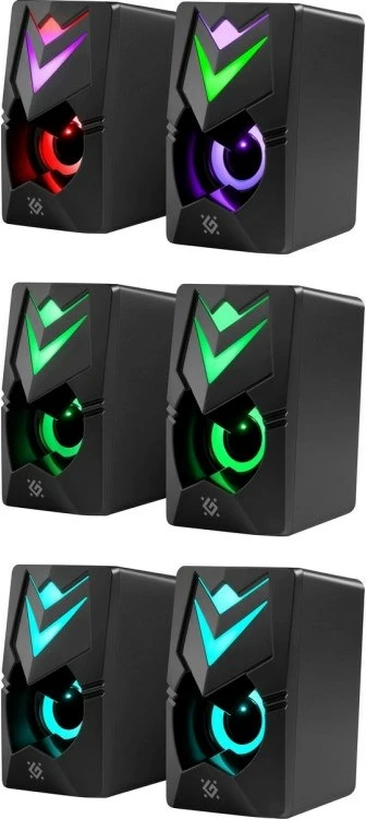 Zvočniki 2.0 za PC, 6W, z LED, Defender J4, črni