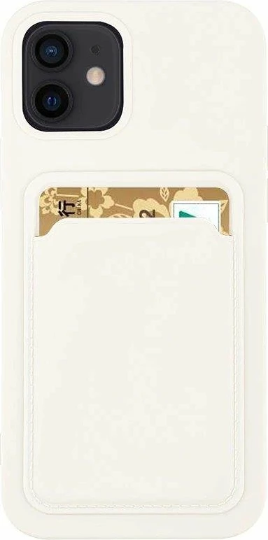Silikonski ovitek za telefon z razdelkom za kartice, Samsung Galaxy S21 Ultra, bel