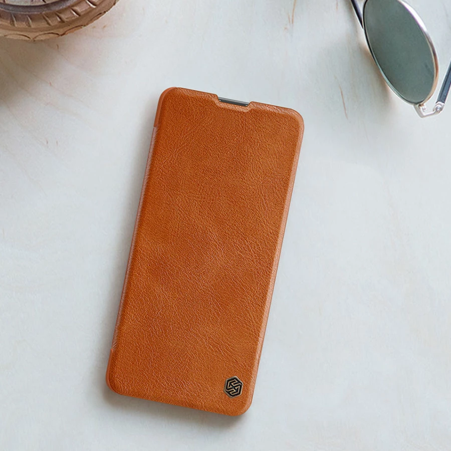 Zaščitni ovitek Nillkin Qin za Xiaomi Redmi Note 11 Pro+, Redmi Note 11 Pro, Mi 11i HyperCharge, rjav