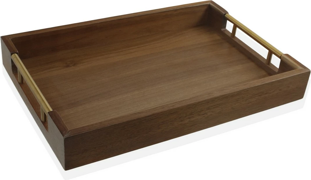 Lesen pladenj Hermia NTR0044, barva lesa/bež, 38 x 26 x 5 cm