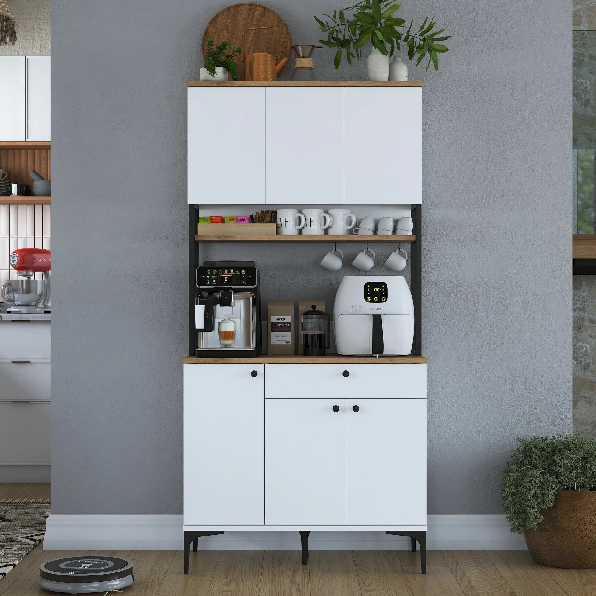 Večnamenska omara Skye Decor JE197 - 3806, rjava in bela