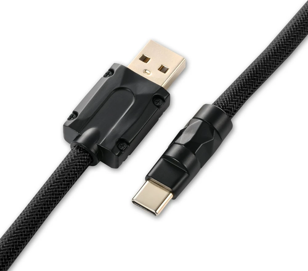 Spiralni kabel Sharkoon SGK50 Aviator, 1,85 m, USB Type-A/Type-C, črn
