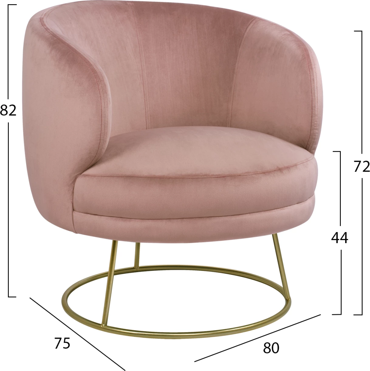 Dnevna soba komplet v prašno roza žametu z zlato osnovo FH11051.02