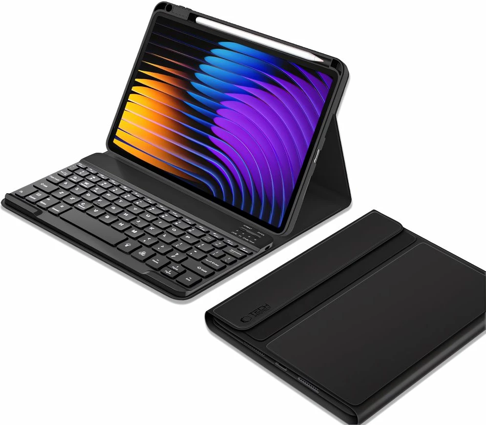 Ovitek z Bluetooth tipkovnico Tech-Protect SC Pen za Xiaomi Pad 7 / 7 Pro, črn