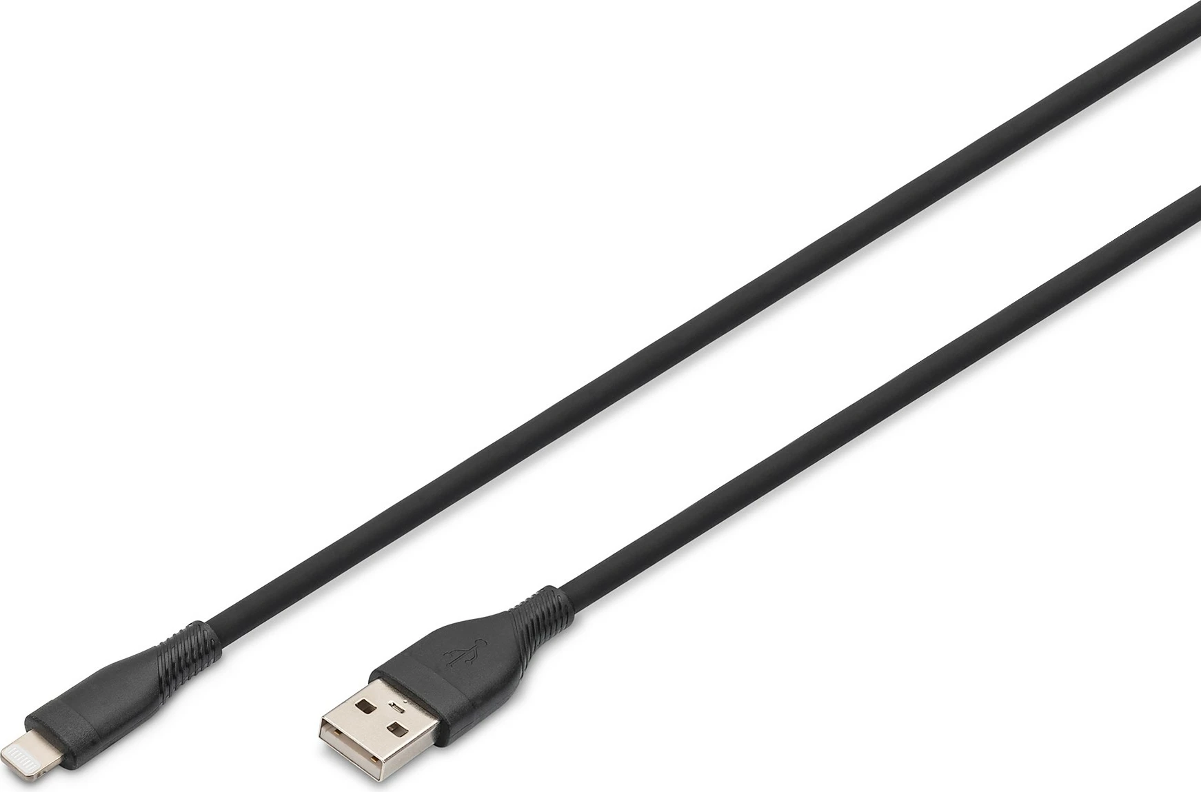 USB Lightning kabel, silikon, 2 m, črn Digitus
