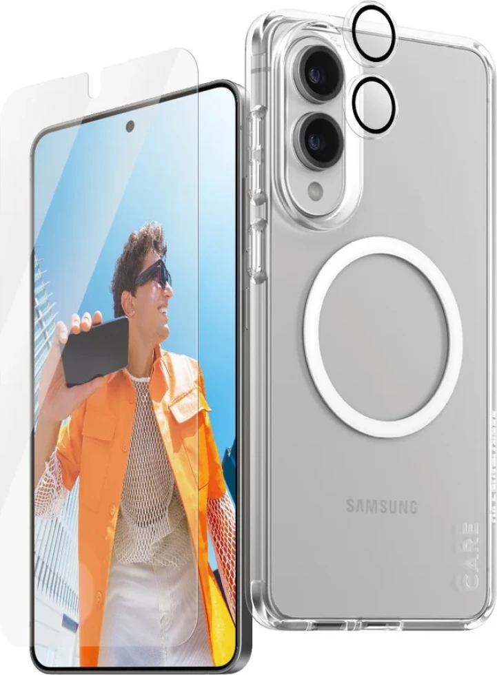 Zaščitni komplet 3-v-1 PanzerGlass CARE za Samsung Galaxy S25 Edge, prozoren