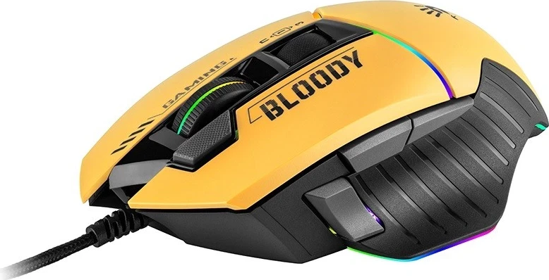 Gaming miška A4tech Bloody W95Max, USB, črno-rumena