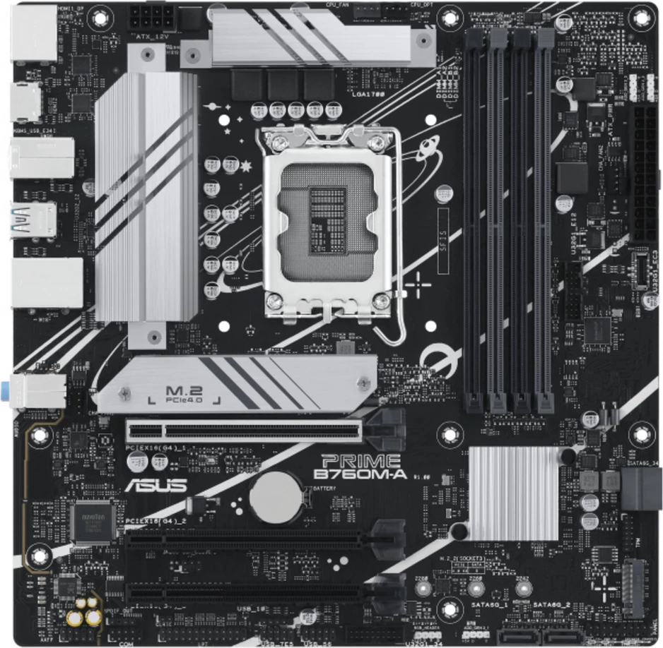 Matična plošča Asus Prime B760M-A CSM 90MB1EK0-M0EAYC, Intel B760, LGA1700, microATX, srebrno/črna