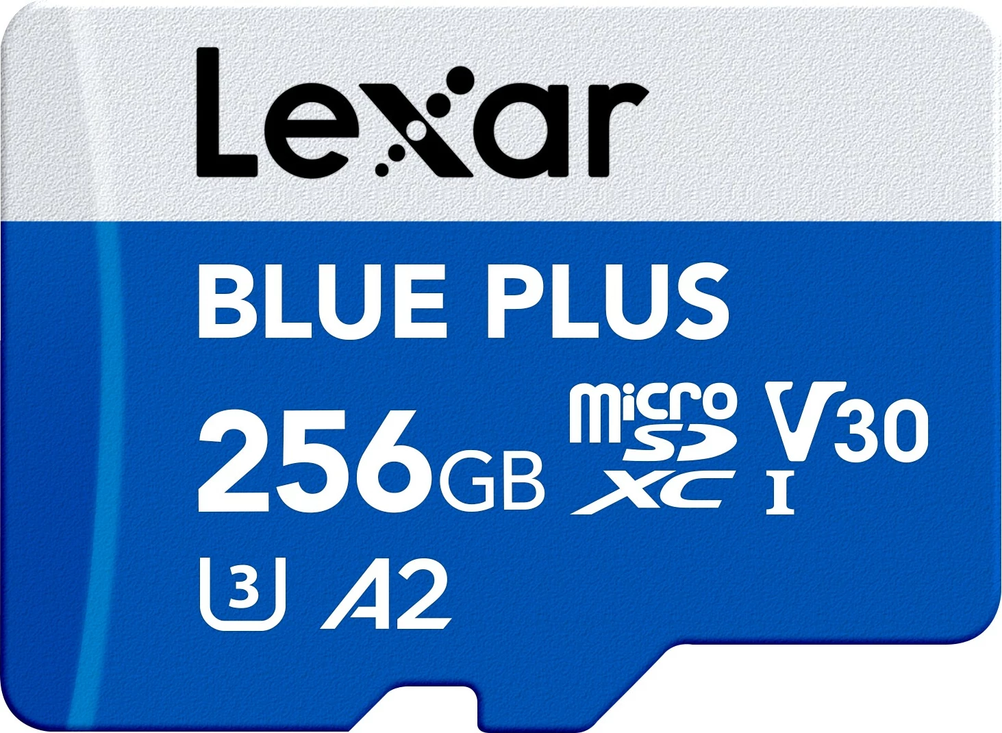 MicroSD kartica 256 GB Lexar Blue Plus UHS-I 170MB/s C10 A2 U3 V30 z SD-adapterjem, modra
