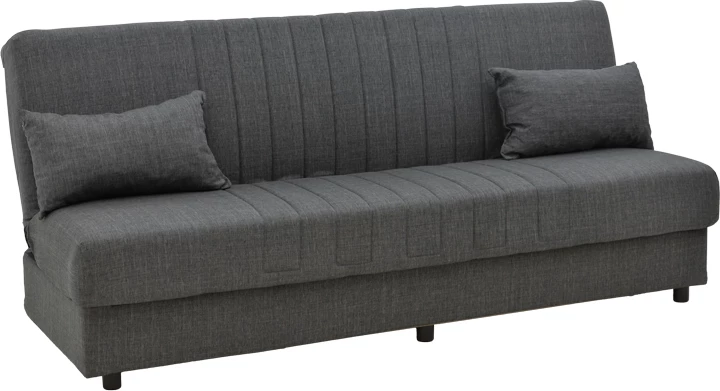 Raztegljiv trosed s shranjevalnim prostorom Romina, antracit blago, 190x75x85 cm