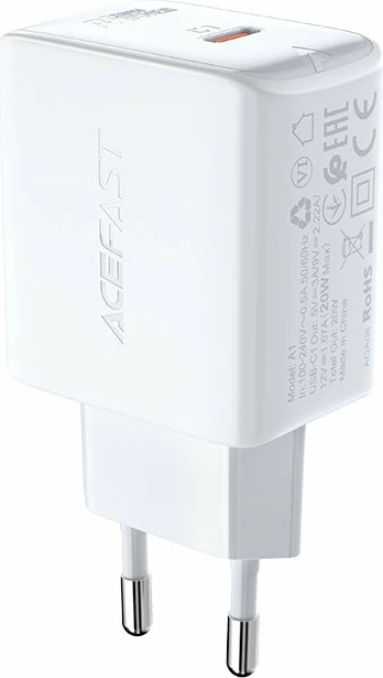 Hitri polnilec Acefast A1, USB Type-C, 20W, bel