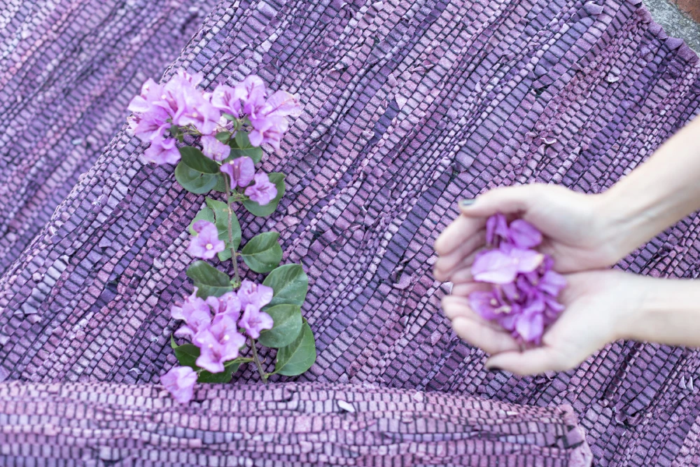 Usnjena preproga Plum, vijolična, 60x90 cm