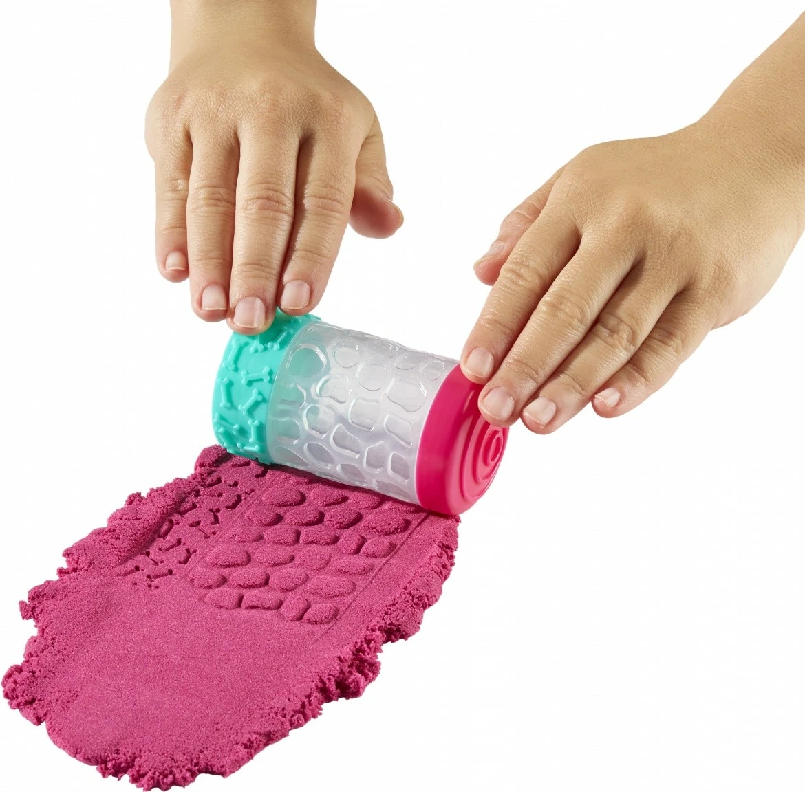 Set kinetične modelirne mase in peska MGA Wonder Factory Never Dry, limeta in rožnata