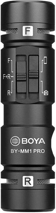 Mini mikrofon za kamere BOYA BY-MM1 PRO, superkardioidni, brez baterije, črn