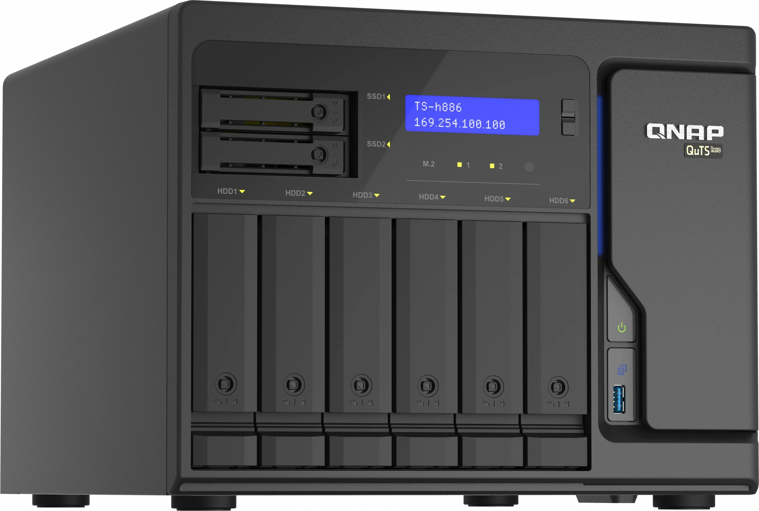 NAS, 8 mest, Intel Xeon D1602, 8GB RAM, siv - QNAP TS-h886-D1602-8G-BRO