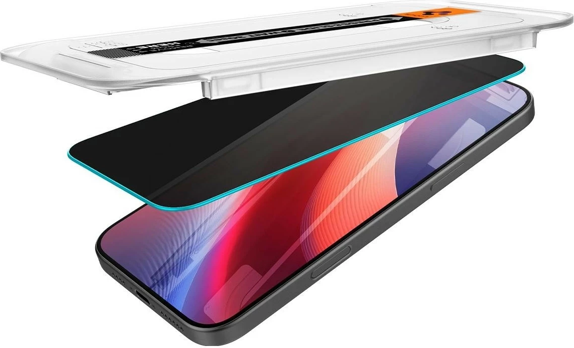 Xham za zasebnost GLAS.TR EZ FIT za Apple iPhone 16 Pro Max, 2-pack, črn - Spigen