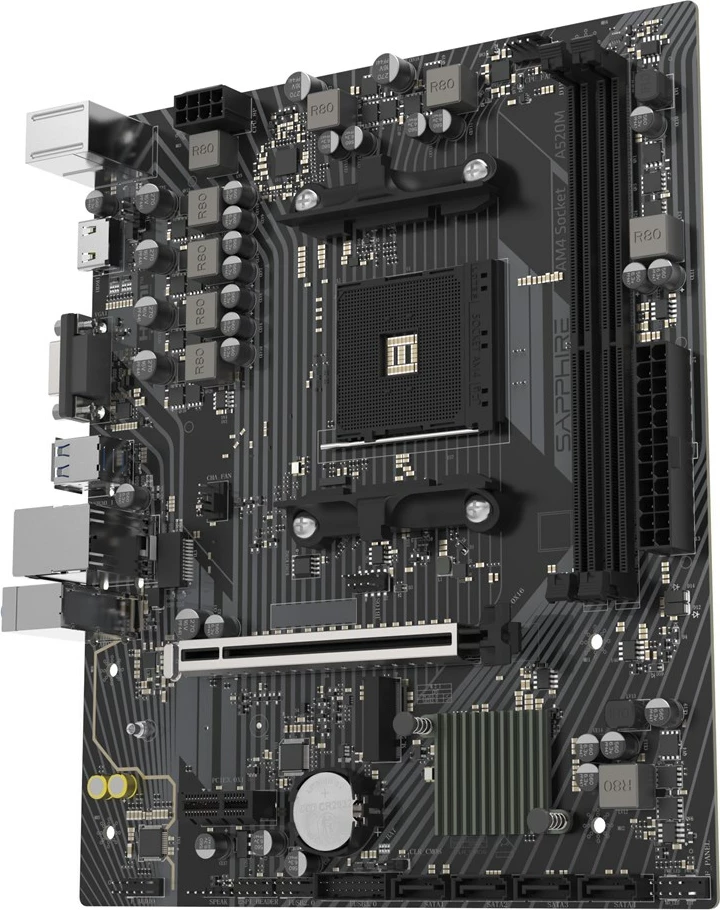 Matična plošča Sapphire A520M-E, Socket AM4, micro ATX, črna