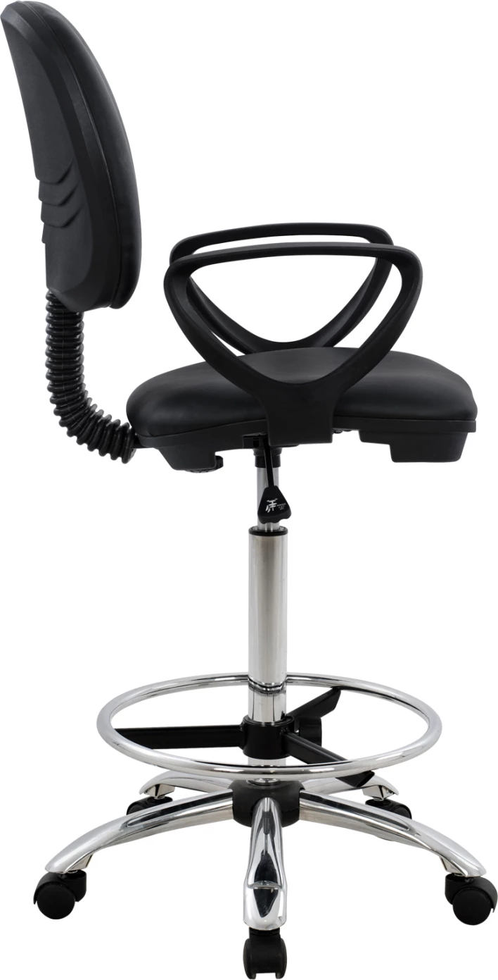 Pisarniški stol VEGAR FH1042.01 z obodno oporo za noge-visok sedež-črna 56,5x60x136Hcm