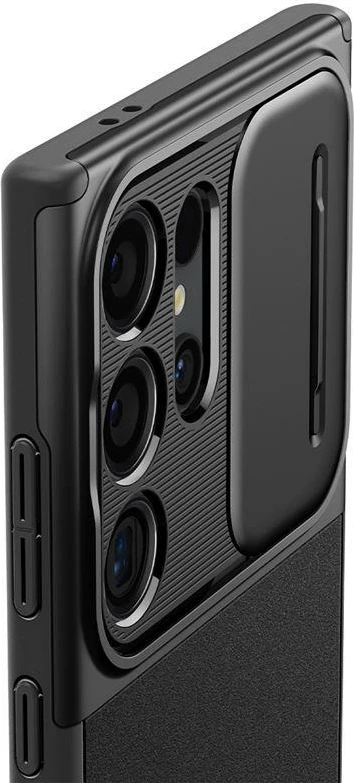 Ovitek za telefon Spigen Optik Armor za Samsung Galaxy S24 Ultra, črn