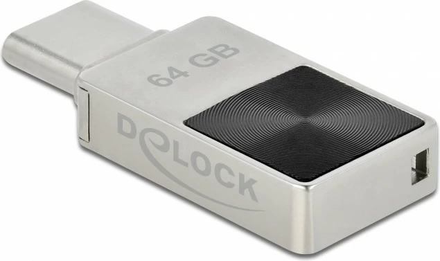 USB ključek 64GB USB-C, DeLOCK, kovinski, srebrn