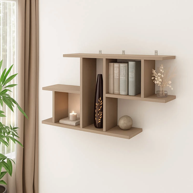 Stenski regal, moka, 116x18,5x60 cm Vertoura