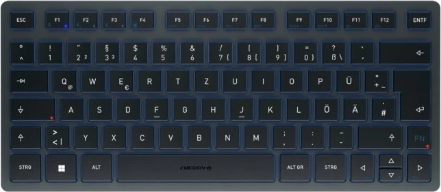 Kompaktna brezžična tipkovnica Cherry KW 7100 MINI BT, Bluetooth, Cherry SX, QWERTZ, modra