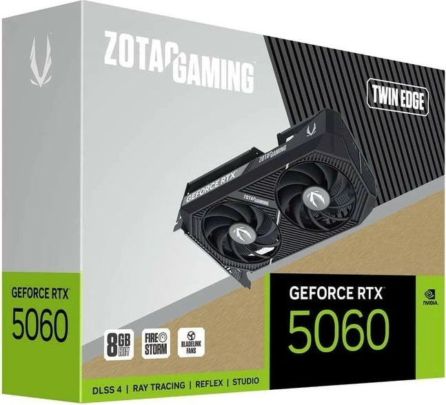 Grafična kartica ZOTAC GeForce RTX 5060 Twin Edge ZT-B50600E-10M, 8 GB GDDR7 128-bit, PCIe 5.0 x8, 3xDP/HDMI