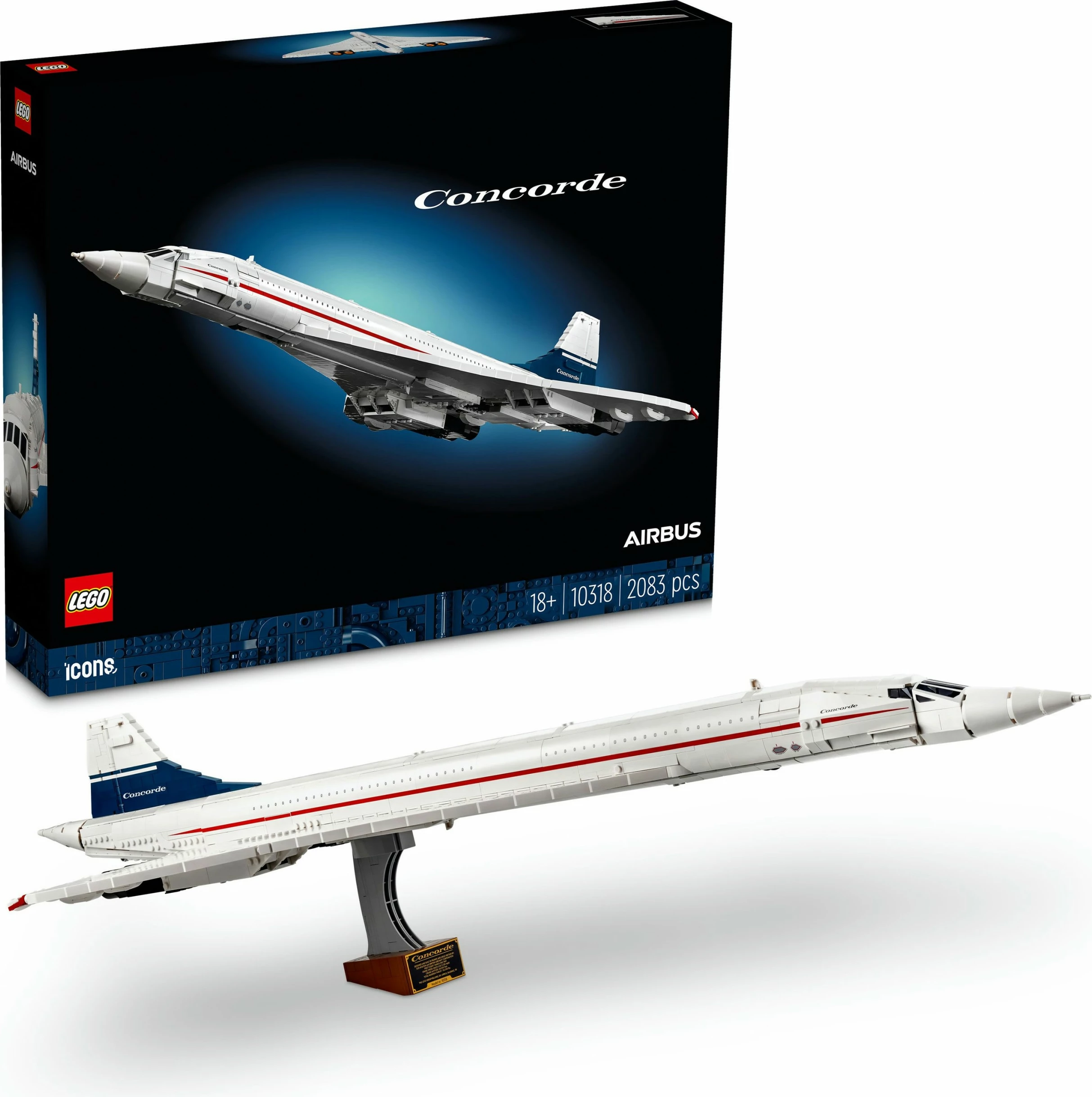 Gradbeni set Concorde LEGO ICONS, 2083 kosov, večbarven