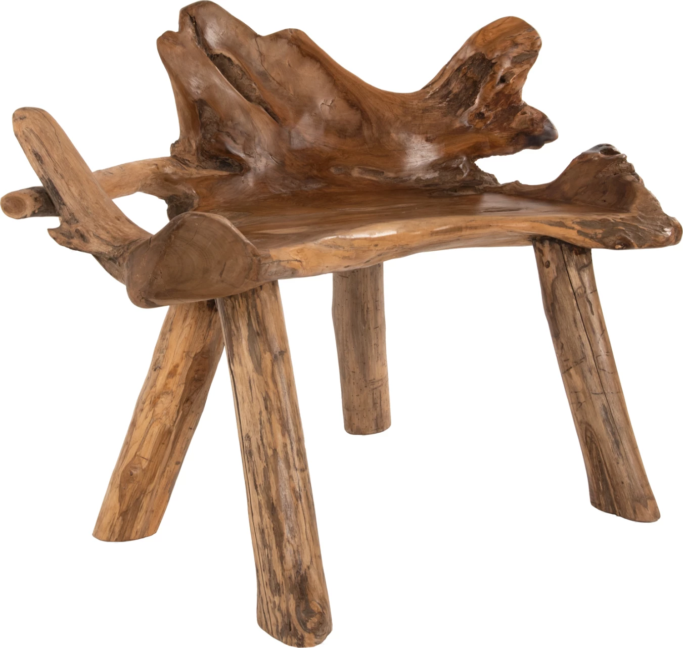 Stol iz tikovega lesa FH9348, naravna barva, 120x88x80 cm