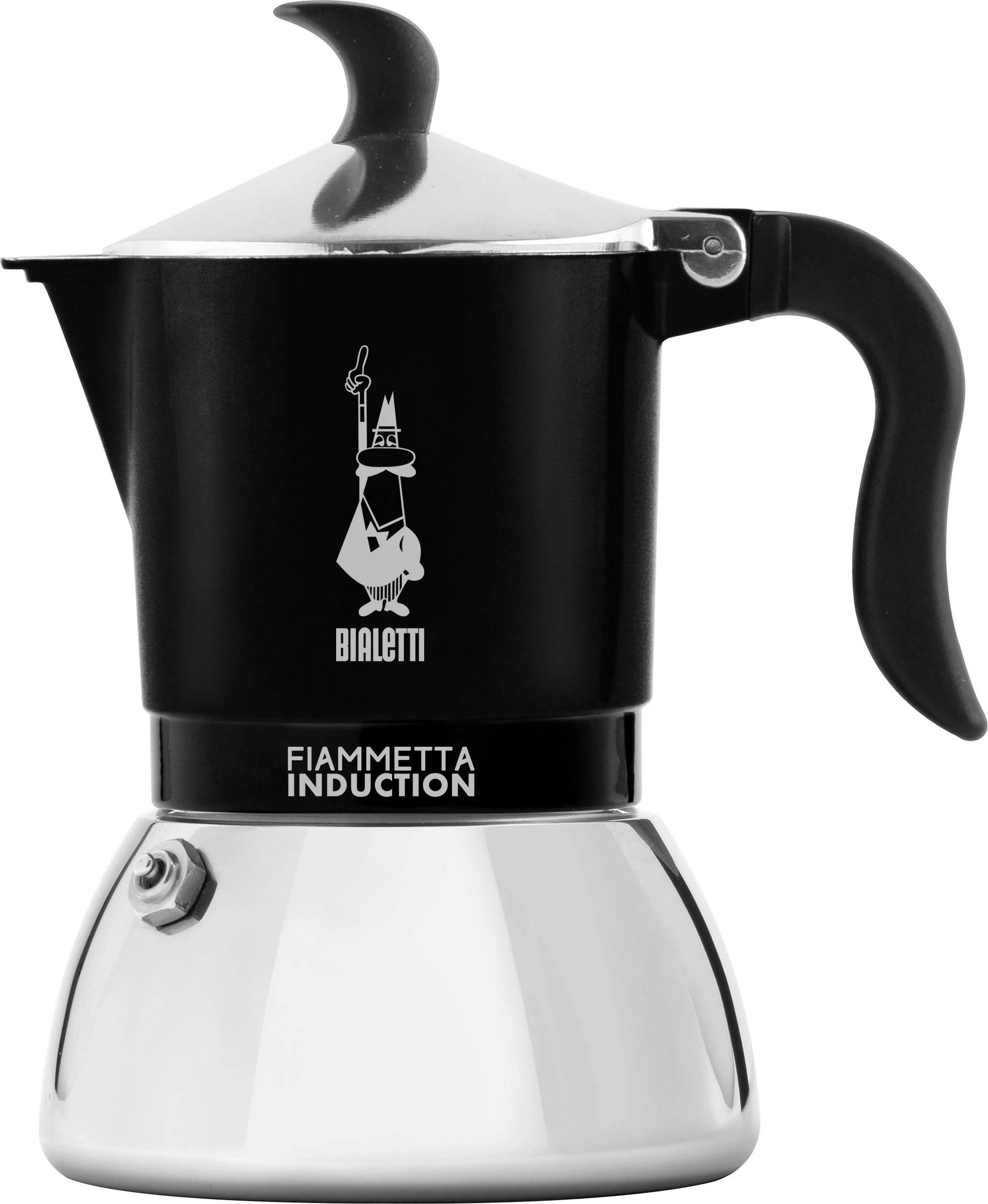 Kavni aparat za indukcijo Bialetti Fiammetta, 2 skodelici, 0,1 L, inox/črn