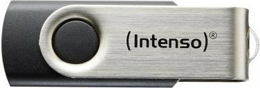USB-pomnilnik 64 GB, Intenso Basic Line, USB 2.0, vrtljiv, črno/srebrn