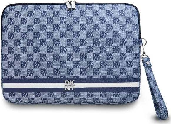 Etui za prenosnik, DKNY Sleeve 14", vzorec kvadratov, z ročajem, modra